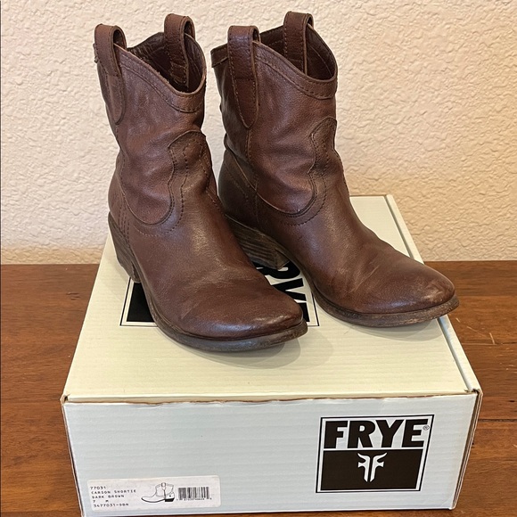 Frye Women's Dark Brown Ankle Booties Size 7 M - Picture 2 of 13
